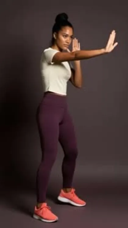 A woman in a guard stance, from HeckNo’s demonstration films
